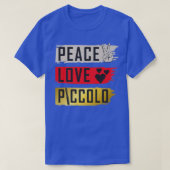 Peace Love Piccolo Marching Band Music Instrument  Tシャツ (デザイン正面)