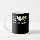 Peace Love Pickleball Funny Pickleball Paddle コーヒーマグカップ (左)