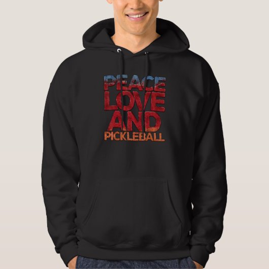 Peace Love Pickleball  Pickleball Player Fan Quote パーカ (正面)