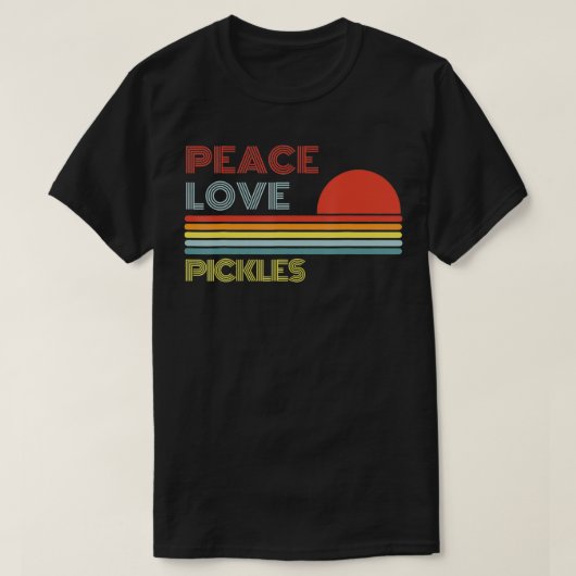 Peace Love Pickles Retro Vintage Tシャツ (デザイン正面)