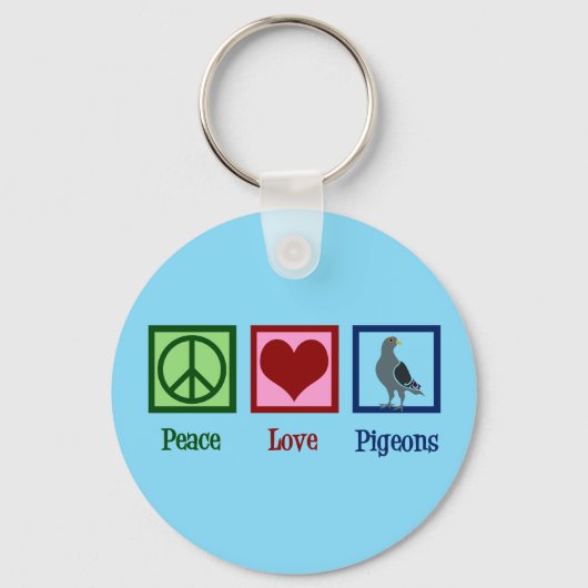 Peace Love Pigeons キーホルダー (正面)