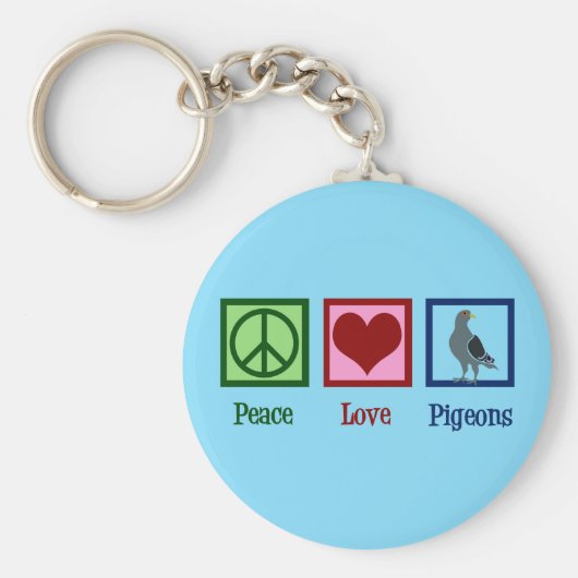 Peace Love Pigeons キーホルダー (正面)