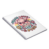 Peace Love & Pigsノートブック ノートブック (右側)
