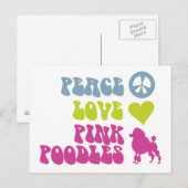 Peace Love Pink Poodlesポストカード、カスタマイズ ポストカード (正面/裏面)