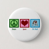 Peace Love Pit Bull 缶バッジ (正面)
