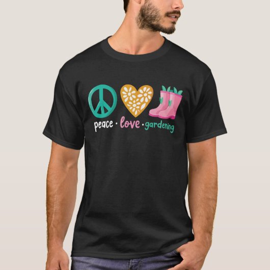 Peace, Love & Plants Cheerful Gardening  Tシャツ (正面)