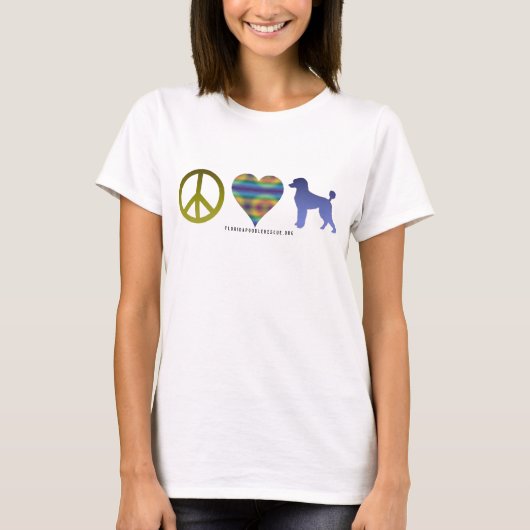 Peace Love Poodle女性のTシャツ Tシャツ (正面)