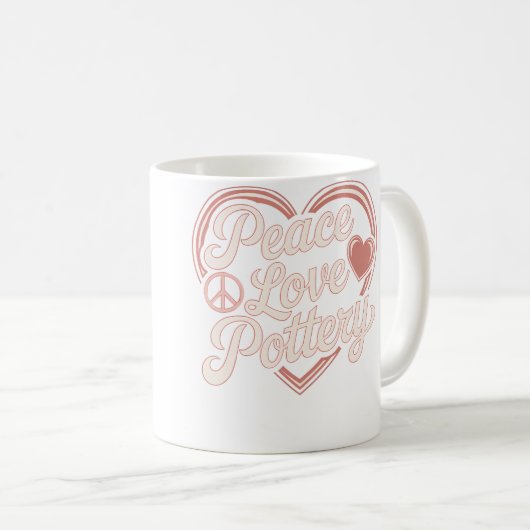 Peace Love Pottery コーヒーマグカップ (正面右)