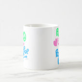Peace Love Powerpopエピックおもしろいミュージックスローガン コーヒーマグカップ (中央)