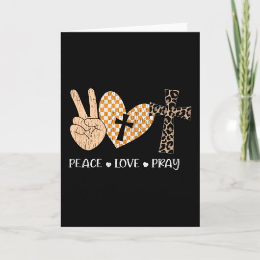 Peace Love Pray Thanksgiving Christmas Christian カード (正面)