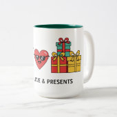 Peace, Love & Presents Christmas ツートーンマグカップ (正面右)
