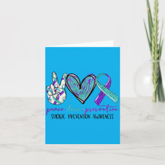 Peace Love Prevention Prevention Awareness Ribbon カード