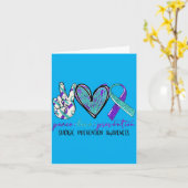 Peace Love Prevention Prevention Awareness Ribbon カード (黄色い花)
