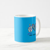 Peace Love Prevention Prevention Awareness Ribbon コーヒーマグカップ (正面右)
