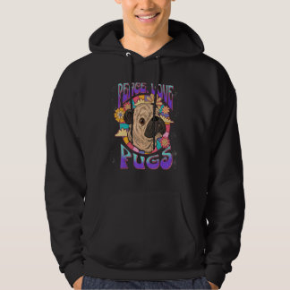 Peace  Love  Pugs    Dog    Pug Mom  Dog Mom  Retr パーカ