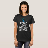 Peace Love Race Car Driving Driver Racing  Graphic Tシャツ (正面フル)