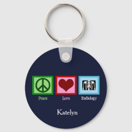 Peace Love Radiology Custom Radiologist キーホルダー