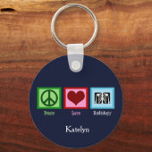 Peace Love Radiology Custom Radiologist キーホルダー (正面)