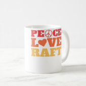 Peace Love Raft - River Rafting コーヒーマグカップ (正面右)