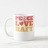 Peace Love Raft - River Rafting コーヒーマグカップ (左)