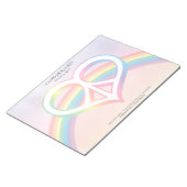 Peace & Love Rainbow 11インチx 8.5インチメモ帳 ノートパッド (アングル)