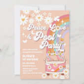 Peace Love Rainbow Birthday Invitation 招待状 (正面)