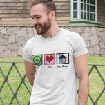 Peace Love Real Estate Tシャツ<br><div class="desc">Pretty real estate gifts for a realty,  a title company,  mortgage broker,  loan officer or even a new homeowner. A peace sign,  a heart,  and a house.</div>