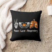 Peace Love Respiratory Therapist Skeleton Fun Hall クッション (ブランケット)