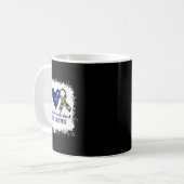 Peace Love Ribbon自閉症意識Accept Love Und コーヒーマグカップ (正面左)