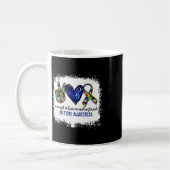 Peace Love Ribbon自閉症意識Accept Love Und コーヒーマグカップ (左)