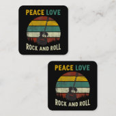 Peace Love & Rock & Guitar転が Player Guitarist V スクエア名刺 (正面/裏面)