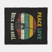 Peace Love & Rock & Guitar転が Player Guitarist V フリースブランケット (正面(横))
