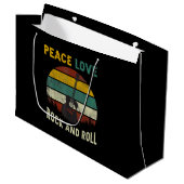 Peace Love & Rock & Guitar転が Player Guitarist V ラージペーパーバッグ (正面アングル)