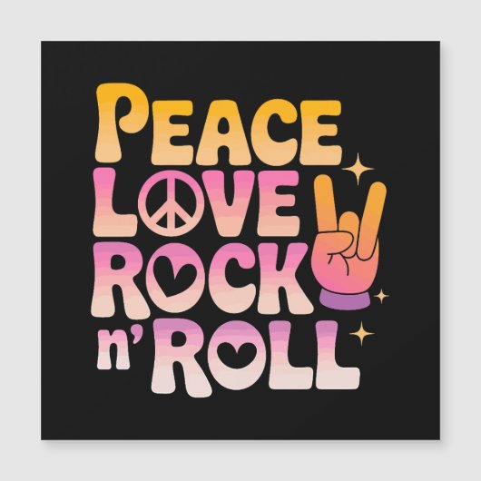 Peace Love Rock n Roll – 音楽 – インスパイアタイポグラフィ (正面)