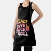Peace Love Rock n Roll – 音楽 – インスパイアタイポグラフィ エプロン (インサイチュ)
