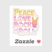 Peace Love Rock n Roll – 音楽 – インスパイアタイポグラフィ シール (シート)