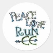 PEACE LOVE RUN CC - クロスカントリー ステッカー (正面)