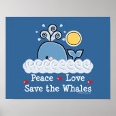 Peace Love Save The Whales Poster ポスター (正面)