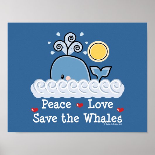 Peace Love Save The Whales Poster ポスター (正面)