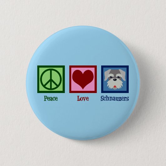 Peace Love Schnauzers 缶バッジ (正面)