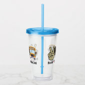 Peace, Love, School Bus アクリルタンブラー (右)