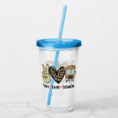 Peace, Love, School Bus アクリルタンブラー (裏面)