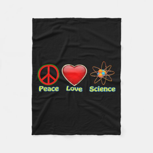 Peace Love Science  フリースブランケット (正面)