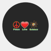 Peace Love Science  ラウンドシール (正面)