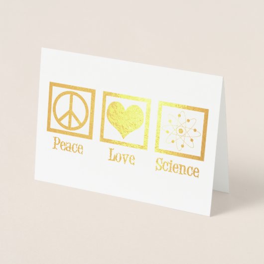 Peace Love Science Beautiful Scientist Gold 箔カード (正面)