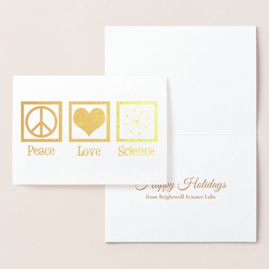 Peace Love Science Beautiful Scientist Gold 箔カード (ディスプレー)