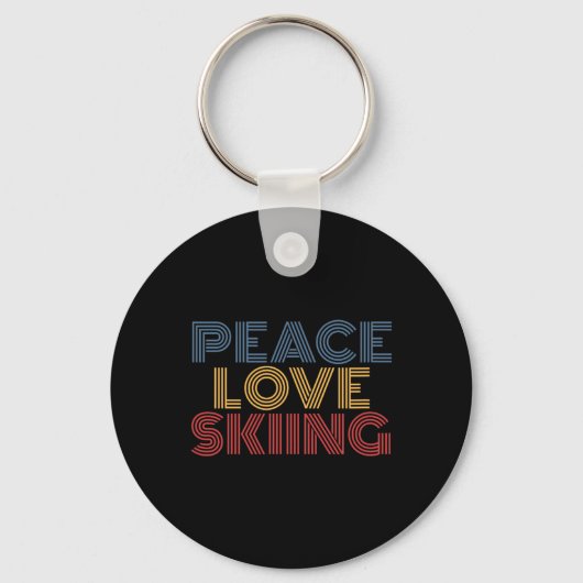 Peace Love Skiing  キーホルダー (正面)