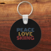 Peace Love Skiing  キーホルダー (正面)