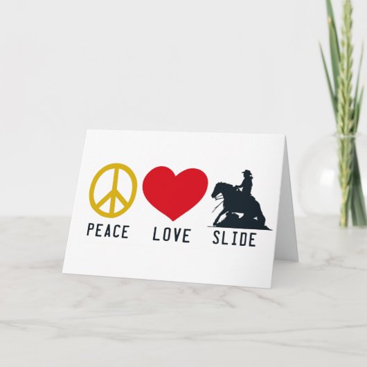 PEACE LOVE SLIDE グリーティングカード サンキューカード (正面)