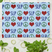 Peace Love SLP言語病理学 キッチンタオル (折り畳み)